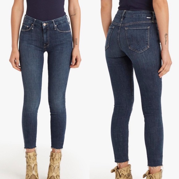 MOTHER Denim - Mother Crop Looker Fray Blue Jeans Size 27